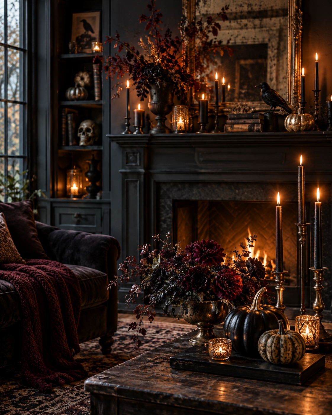 build a Moody Candlelight Scene, shown in a realistic HomeTrendora-style room
