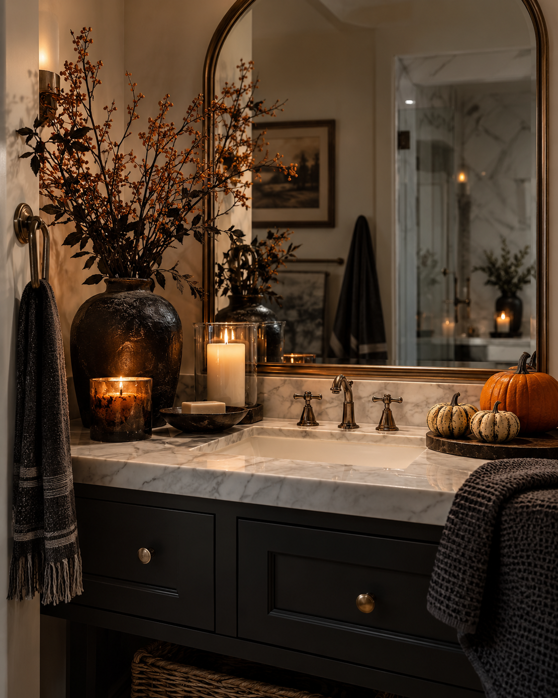go Gothic With Black Florals and Dark Metals, shown in a realistic HomeTrendora-style room